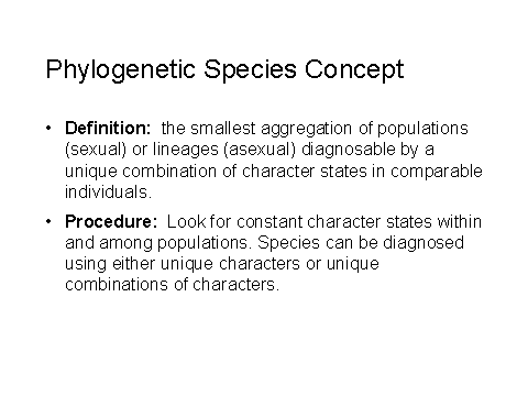 phylogenetic species concept problems